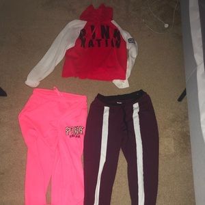 Whole set! Hoodie & 2 sweat pants from PINK